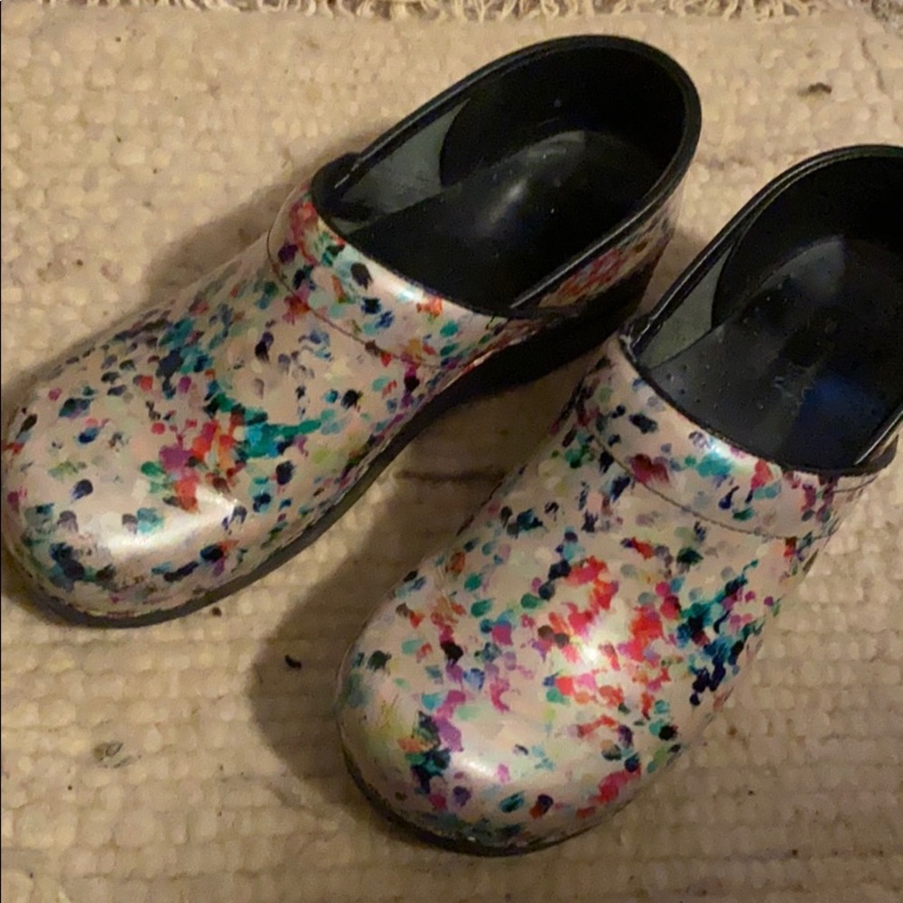 Dansko clogs confetti print